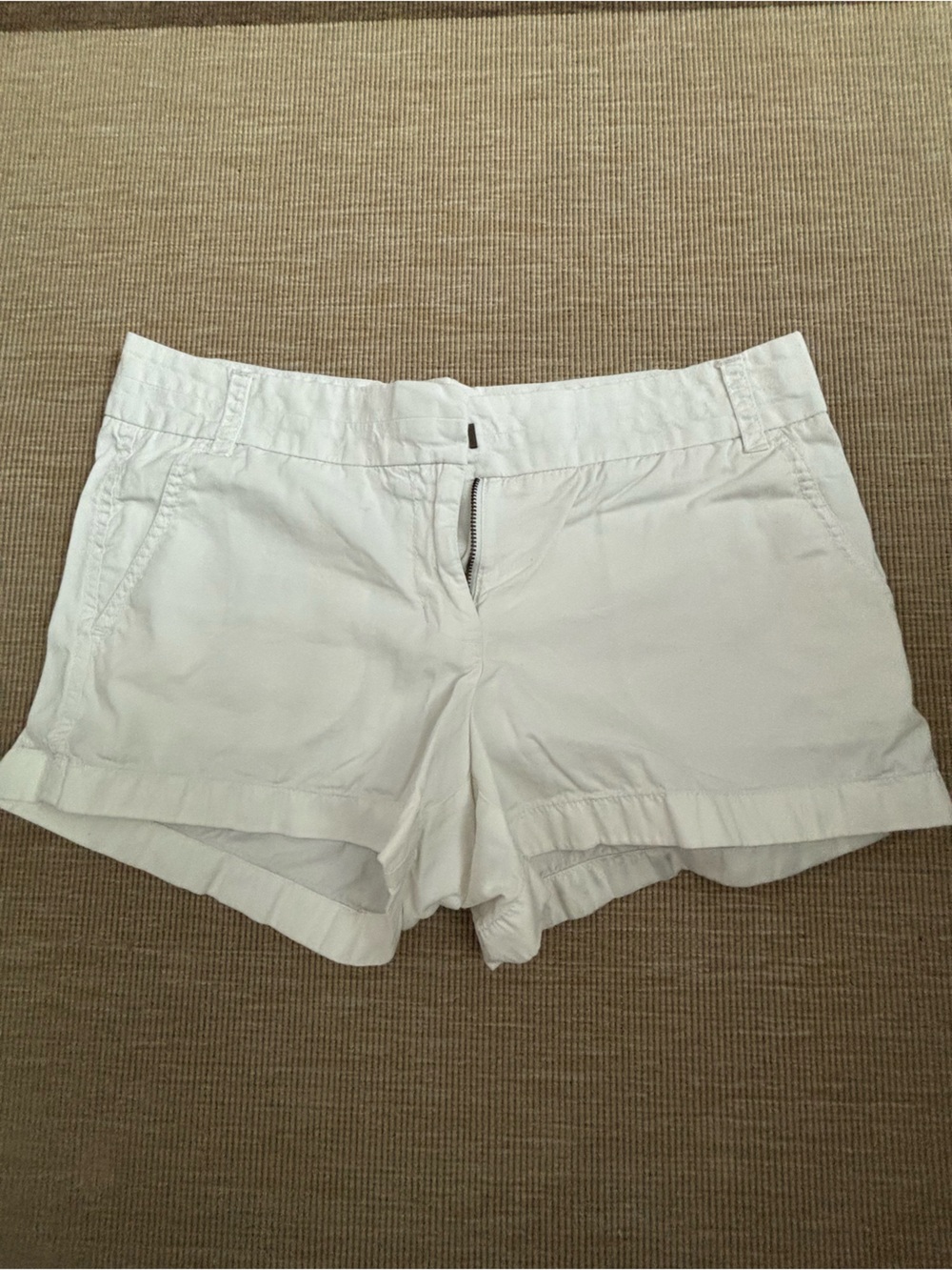 J. Crew White Cotton Casual Shorts